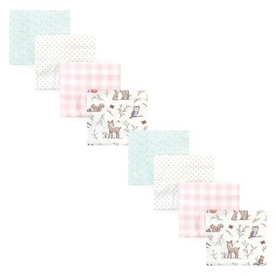 Hudson Baby Infant Girl Cotton Flannel Receiving Blankets Bundle Set, Enchanted Forest, One Size