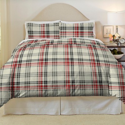 Pointehaven 180 GSM Brushed Soft Cotton Heavy Weight Flannel Printed Oversized Duvet Set