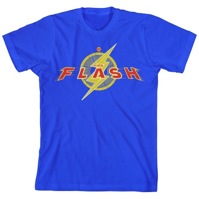 The Flash Movie Yellow And Red Logo Boy's Royal Blue T-shirt