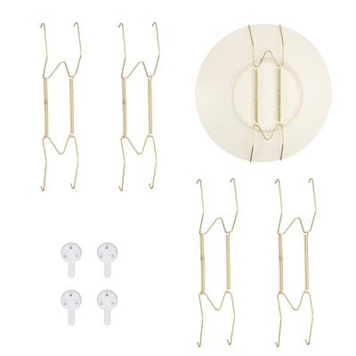 Unique Bargains Stainless Steel Invisible Wall U-shaped Plate Hangers with Traceless Nail 4 Pcs