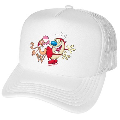 The Ren And Stimpy Show Butt Bump Foam Trucker Cap White