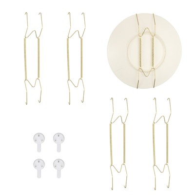 Unique Bargains Stainless Steel Invisible Wall U-shaped Plate Hangers with Traceless Nail 4 Pcs