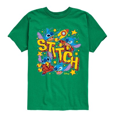 Boys' - Lilo and Stitch - Stitch Space Stickers Short Sleeve Graphic T-Shirt