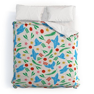 Deny Designs King Marta Barragan Camarasa Peace Doves Light Comforter and Pillow Sham