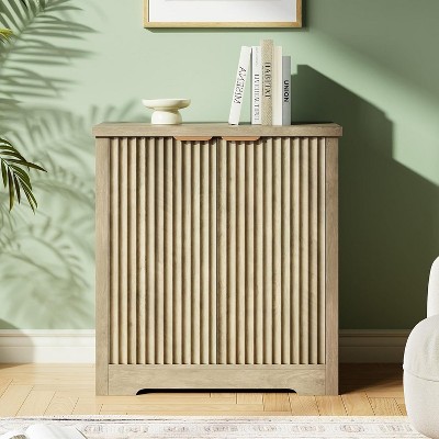 Fluted Cabinet with Storage, 2 Doors Accent Sideboard Buffet, Modern Credenza with Adjustable Shelves