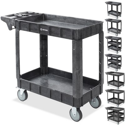 Dryser Utility Service Cart with Wheels, Heavy Duty 550 lb. Capacity with Shelves - Rolling Cart with 5" Swivel Wheels for Warehouse, Garage, Cleaning