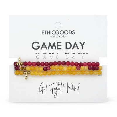Morse Code Game Day Stacker Bracelets: Yellow & Maroon | ETHICGOODS