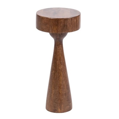 Kate and Laurel Solbrett Wood Drink Table, 10x10x22, Walnut Brown