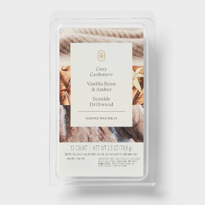 12ct Cozy Vanilla Amber Cashmere and Seaside Driftwood Wax Melts 2.5oz - Threshold™