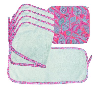 Bck2U Makeup Removal Washcloths (5 Pack), Microfiber, Paisley Pattern