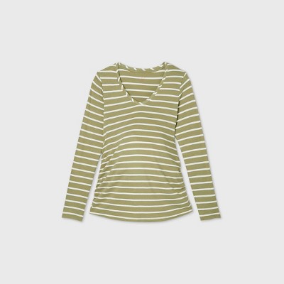 Long Sleeve Scoop Neck Side Shirred Maternity T-Shirt - Isabel Maternity by Ingrid & Isabel™