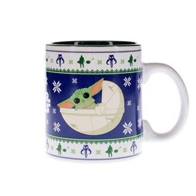Silver Buffalo Star Wars: The Mandalorian Grogu Christmas Sweater Ceramic Mug | Holds 20 Ounces