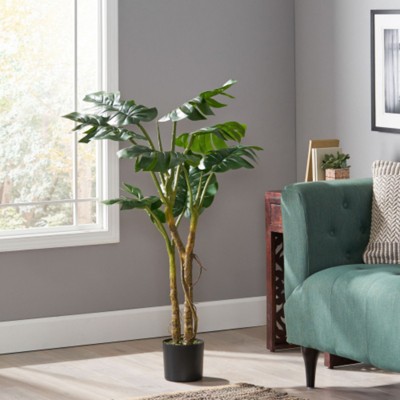 Syemin Artificial Plant Artificial Monstera Tree Indoor Faux Fake Floor Greenery Potted Real Touch Decorative Green Leaves, Green, 30"*30"*47"