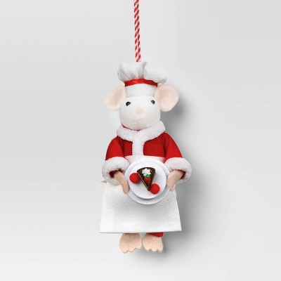 Christmas Felted Wool Mouse Chef with Cake Ornament - Wondershop™