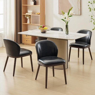 Dining Chairs Set of 4,Modern Upholstered Kitchen Chairs with Ergonomic Back Support,265lbs Capacity Dining Room Chairs with Wood Legs