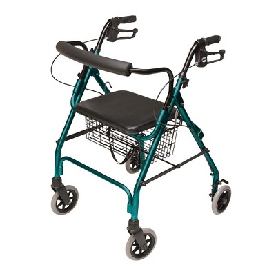 Graham Field Lumex Walkabout Lite Rollator with Seat and Wheels w/ Ergonomic Hand Grips & adjustable Handle Height for Everyday Use