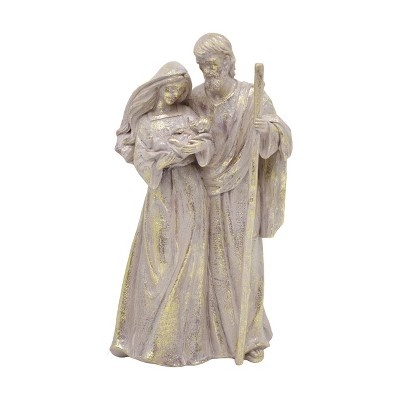 Transpac Gold Standing Holy Family Nativity Scene Figurines Christmas Tabletop Decor Indoor Unique Holiday Decoration