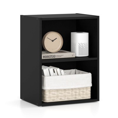 Costway 2-Cube Bookcase with Adjustable Shelf Freestanding 2-Tier Open Bookshelf Modern