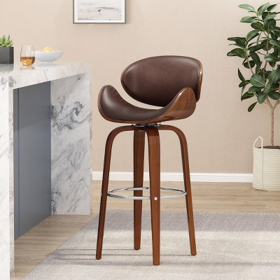 NicBex 30"Mid-Century Modern Counter Height Bar Stools,Set of 1,Swivel Shell-Shaped Counter Stools with Footrest,250LBS Weight Capacity