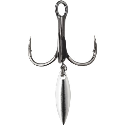 VMC Bladed Hybrid Treble Short Fishing Hook 2-Pack - Black Nickel