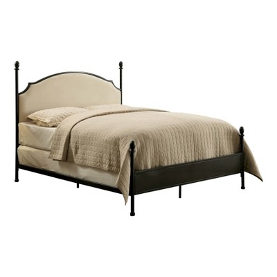 Geraldine Upholstered Headboard Poster Panel Bed Powder Coated Gun Metal - HOMES: Inside + Out