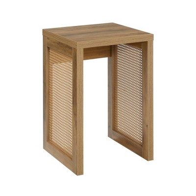 Breighton Home Northfield Weave End Table in Brown Autumn Haze/Beige Barley