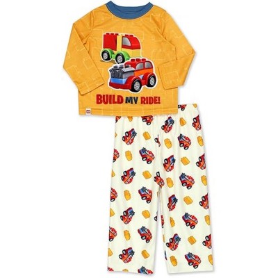 LEGO Duplo Toddler Boys' 2-Piece Polyester Pajama Set, Yellow/White, 2T