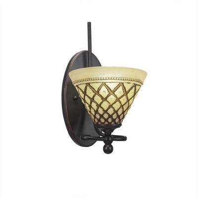Toltec Lighting Capri 1 - Light Sconce in  Dark Granite with 7" Chocolate Icing Shade