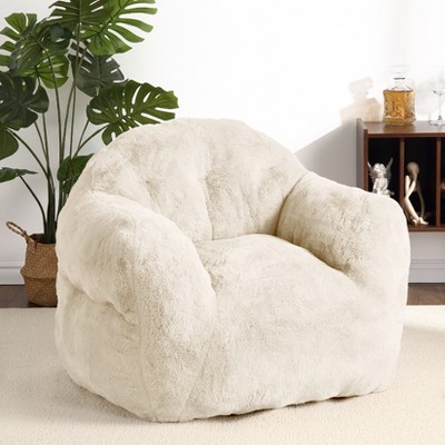 GustoWave Extra Large Bean Bag Chair for Bedroom & Living Room, Beige