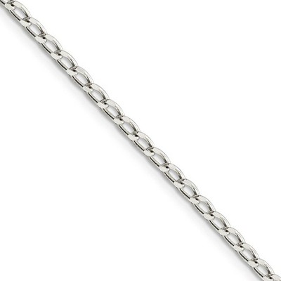 Black Bow Jewelry 2.8mm, Sterling Silver Solid Open Curb Chain Necklace