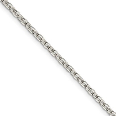 Black Bow Jewelry 2.75mm Sterling Silver Flat Cable Chain Necklace