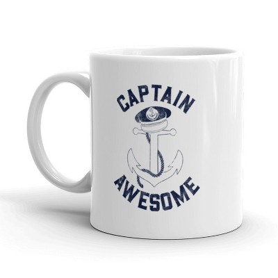 Crazy Dog Captain Awesome Coffee Mug Funny Boating Ceramic Cup-11oz