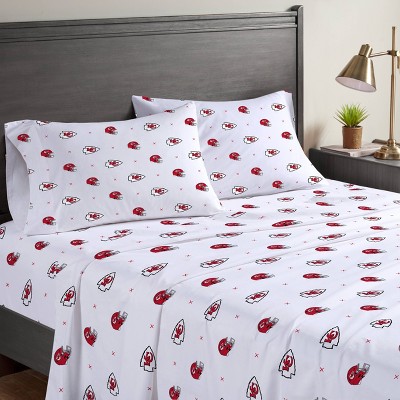 NFL Kansas City Chiefs Small X Queen Sheet Set - 3pc