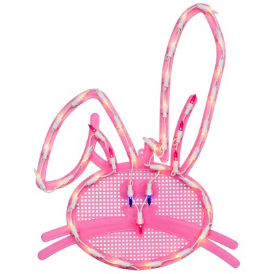 Northlight Lighted Bunny Head Easter Window Decoration - 17"