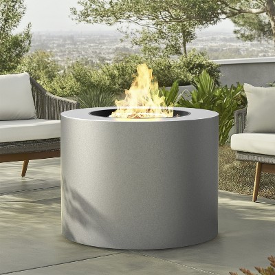 Kinger Home Loren 32-Inch Round Propane Fire Pit, Alloy Steel