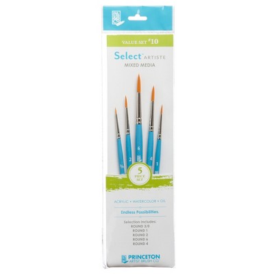 Princeton Select Artiste Brush Sets, Select Value Set #10, Round 3/0, 1, 2, 4, 6