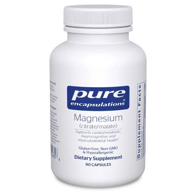 Pure Encapsulations Magnesium (Citrate/Malate) - Magnesium Supplement to Support Nutrient Utilization, Energy, Bones & Heart Health* - 90 Capsules