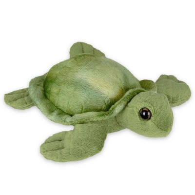 Bearington Lil' Shelton Green Plush Sea Turtle Stuffed Animal, 7 Inches, For Ages 0-14