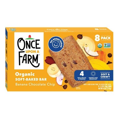 Once Upon a Farm Snack Bars Banana Choc Chip Oat - 9.6oz/8ct