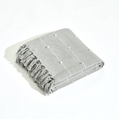 50"x60" Boho Tufted Cotton Woven Tassel Throw Blanket with Fringes - Lush Décor