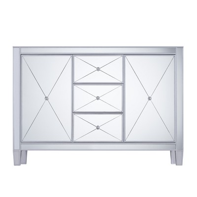 Mirage 3-Drawer Mirrored Cabinet - Silver - SEI