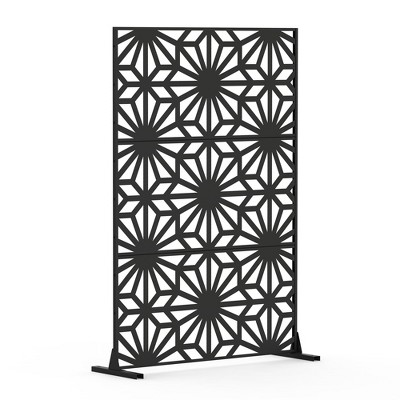CAVINAS Metal Decorative Screen and Panels with Free Standing, Freestanding Outdoor Indoor Privacy Screen, Decorative Privacy Screen