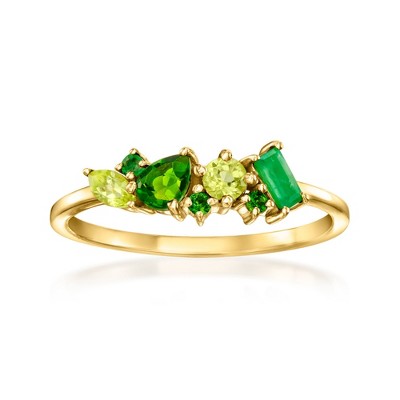 Pure Collection by Ross-Simons 0.44 ct. t.w. Tonal Green Multi-Gemstone Ring in 14kt Yellow Gold
