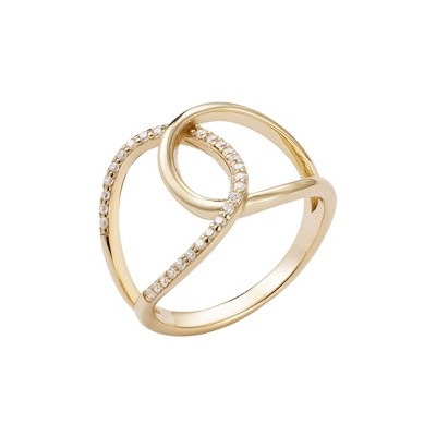 Adornia 14k Gold Vermeil .925 Sterling Silver CZ Tall Infinity Ring