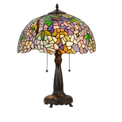 Chloe Lighting Phoebe Tiffany-style 2 Light Wisteria Table Lamp 16" Shade