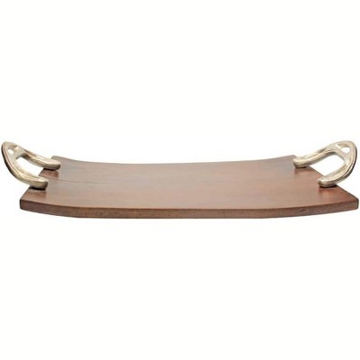 Livevie Wooden Party Platter Tray Perfect for Breakfast, Appetizers, Coffee, Bar, and Food Display - 18x10x1 Inches