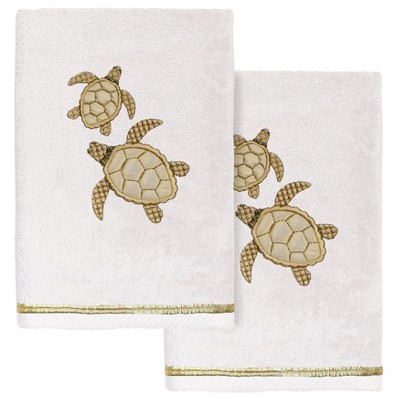 Linum Home Textiles 100% Turkish Cotton TORTUGA Embellished Towel Set