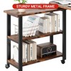 Rotating Side Table 360¡ã Free Rotating End Table Swivel Sofa Table with Storage Bag 6 Swivel Wheels with Brakes - 3 of 4