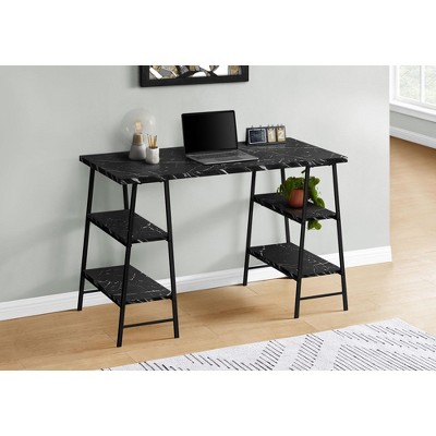 PAGED 47" L Computer Desk, Simple Modern Home Office Desk with 4 Shelves in 2 Different Sizes for Office, Study