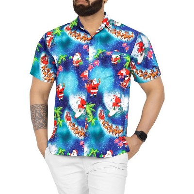HAPPY BAY Men's Hawaiian Shirts Short Sleeve Button Down Shirt Mens Christmas Shirts Vacation Beach Party Shirts for Men Funny